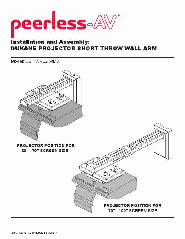 Peerless Industries Projector Accessories UST-WallArm3-page_pdf